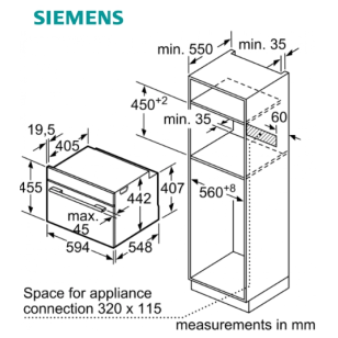 Siemens 西門子 CS736G1B1 60厘米 47公升 嵌入式蒸焗爐